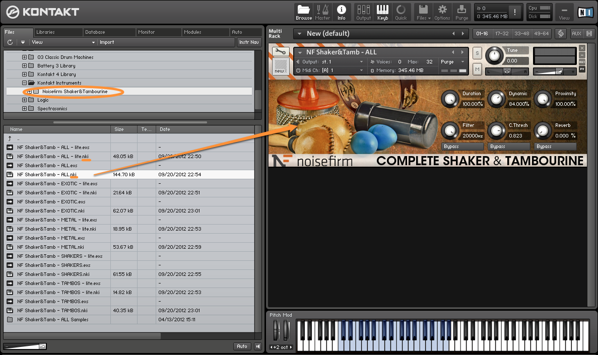 kontakt factory library tambourine